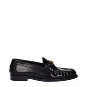 Mocassini Slip-On Versace in Pelle Nera, Logo Frontale