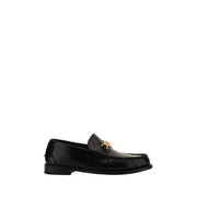 Mocassini Slip-On Versace in Pelle di Vitello Nera, Placca Medusa