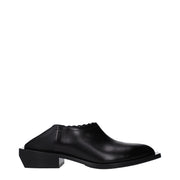 Moschino Black Leather Mules