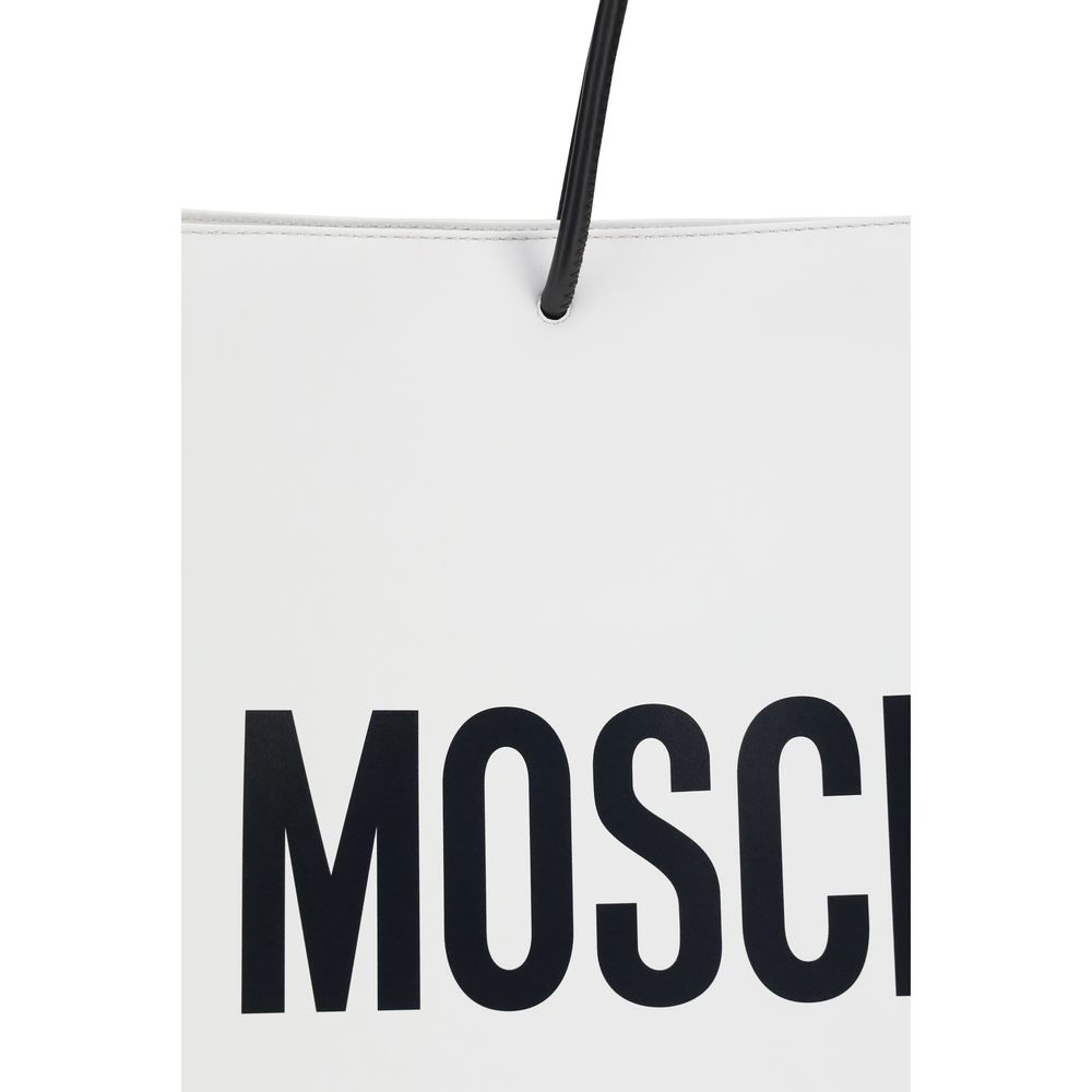 Moschino White Calf Leather Bos Taurus Handbag