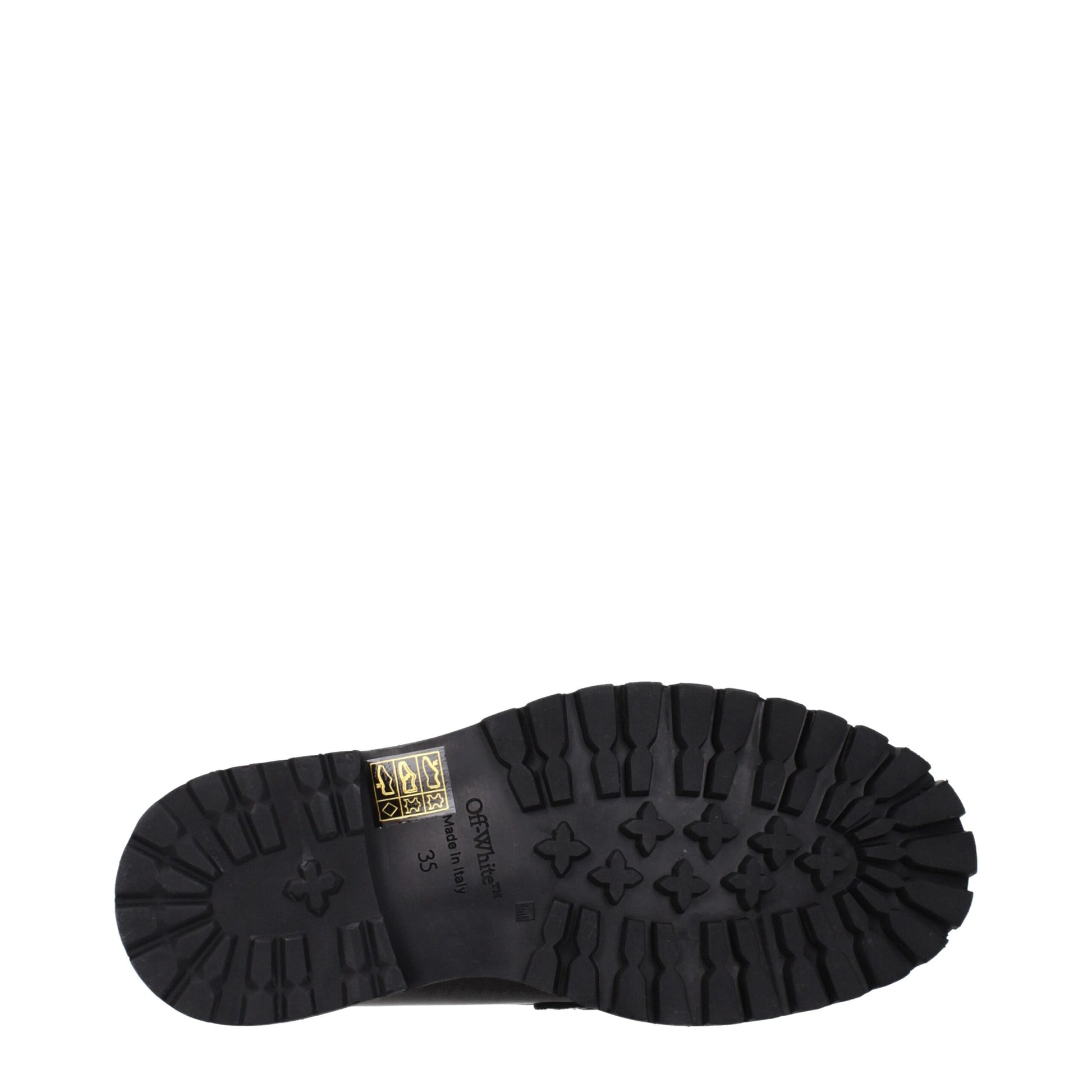 Off-White Loafer Slip-On Neri in Pelle con Logo