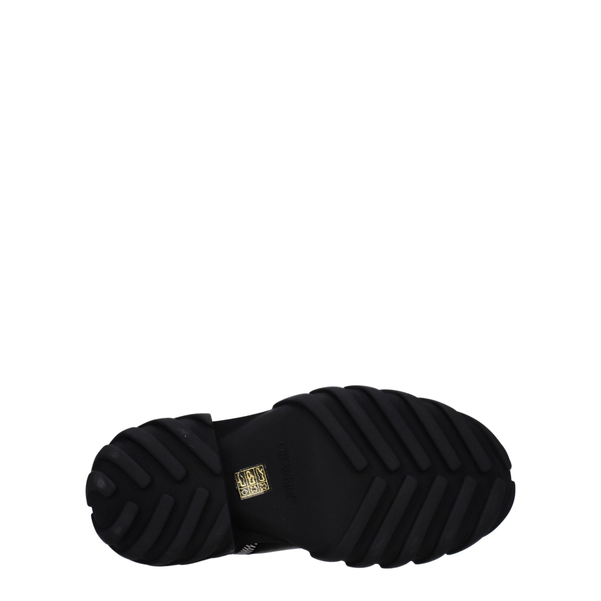 Off-White Stivaletti Neri in Pelle con Suola in Gomma