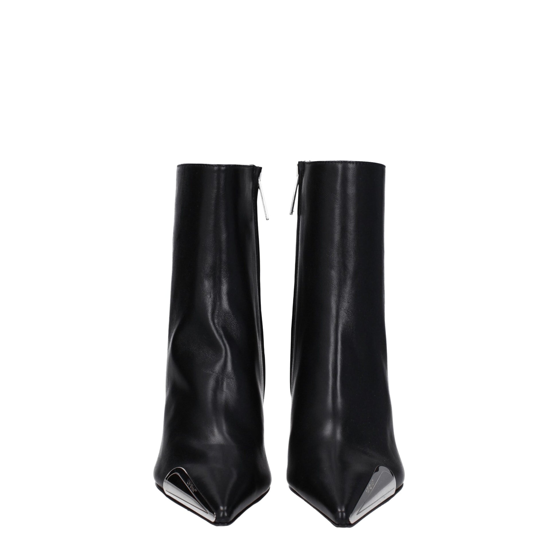 Off-White Stivaletti Neri in Pelle con Tacco Alto 10 cm