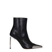Off-White Stivaletti Neri in Pelle con Tacco Alto 10 cm