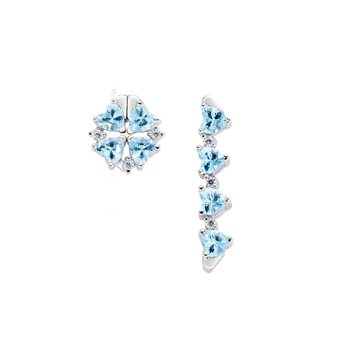 Amen Women's Four-Heart Earrings EMHBAC