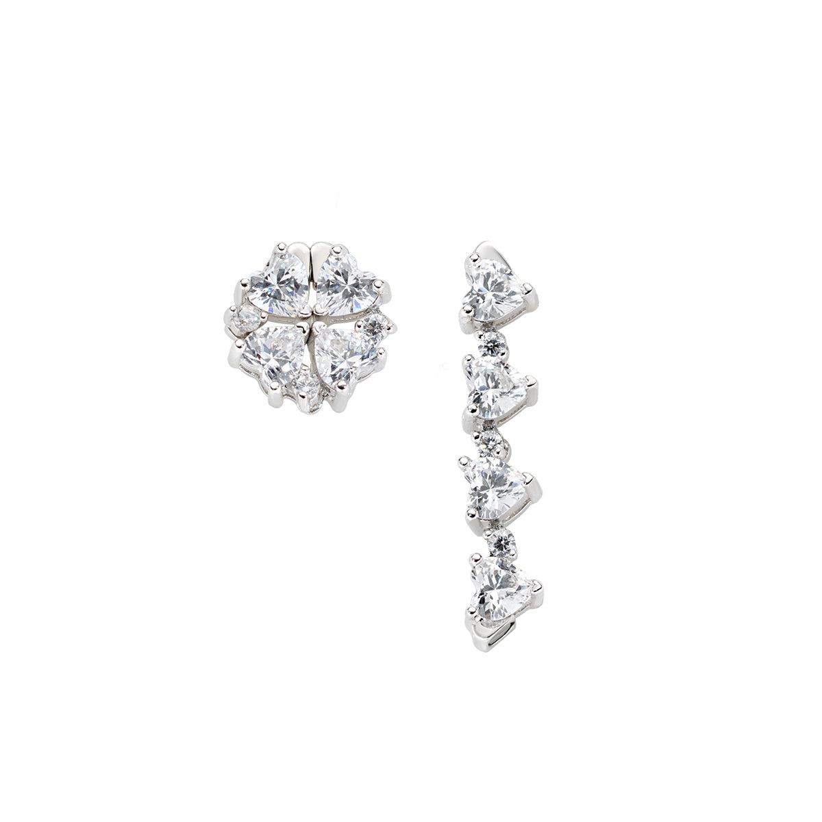 Amen Women's Four-Heart Earrings EMHBB