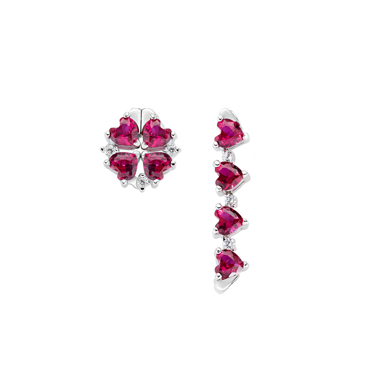 Amen Women's Four-Heart Earrings EMHBR