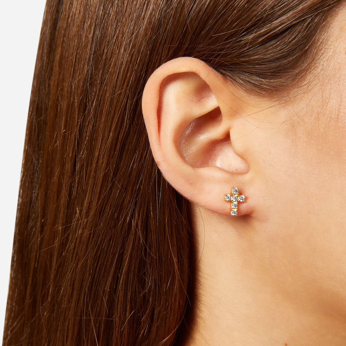 CHIARA FERRAGNI WOMEN'S CROSS EARRINGS J19AWC13