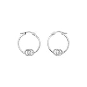 Orecchini Gucci GG Running YBD581982001 oro bianco e diamanti