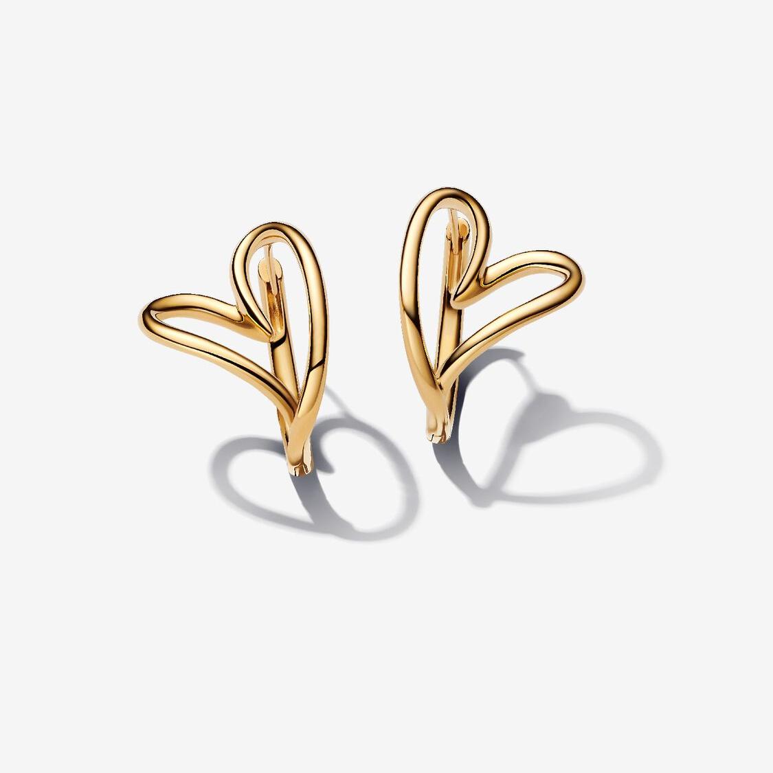 Pandora Sinuous Line Heart Earrings 263807C00