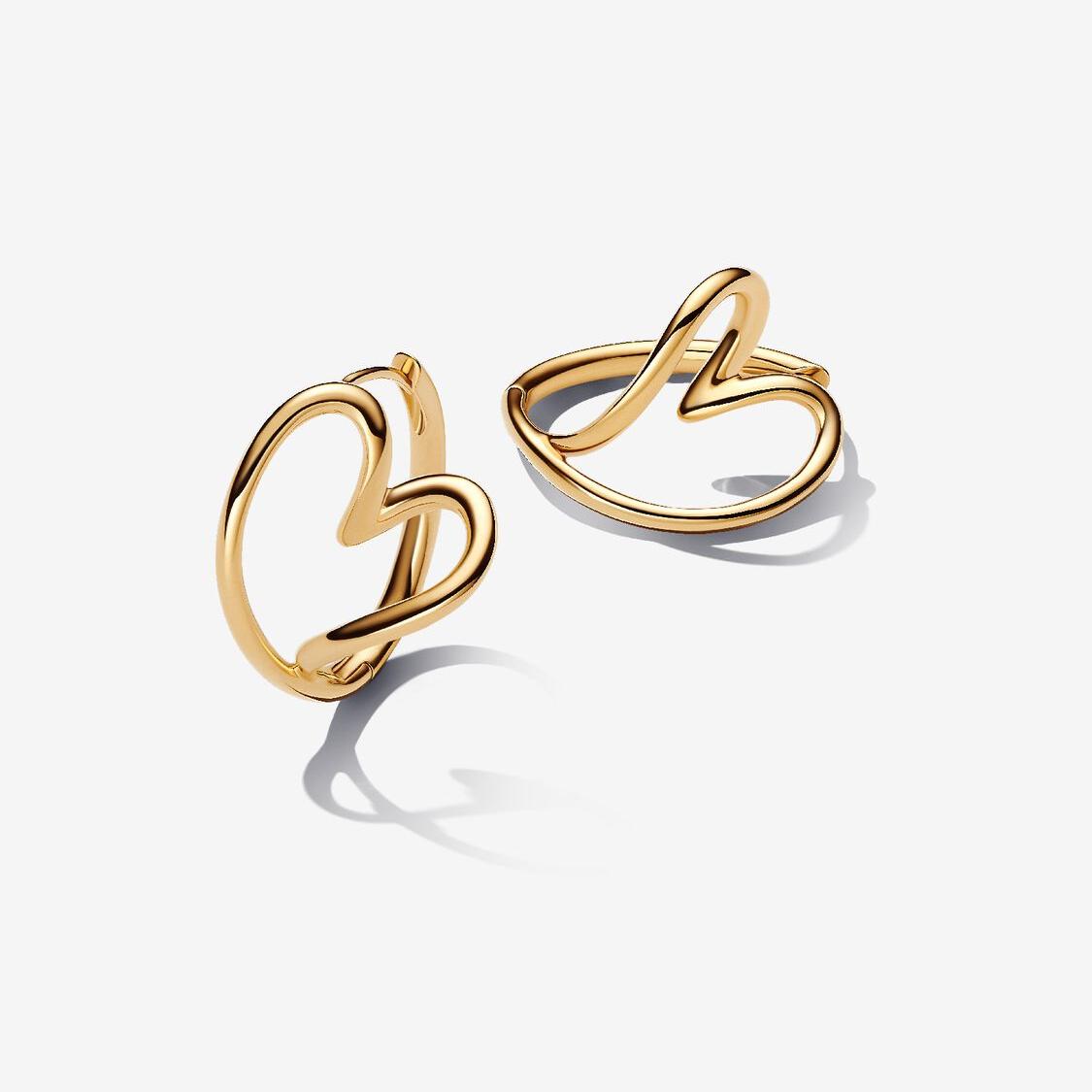 Pandora Sinuous Line Heart Earrings 263807C00