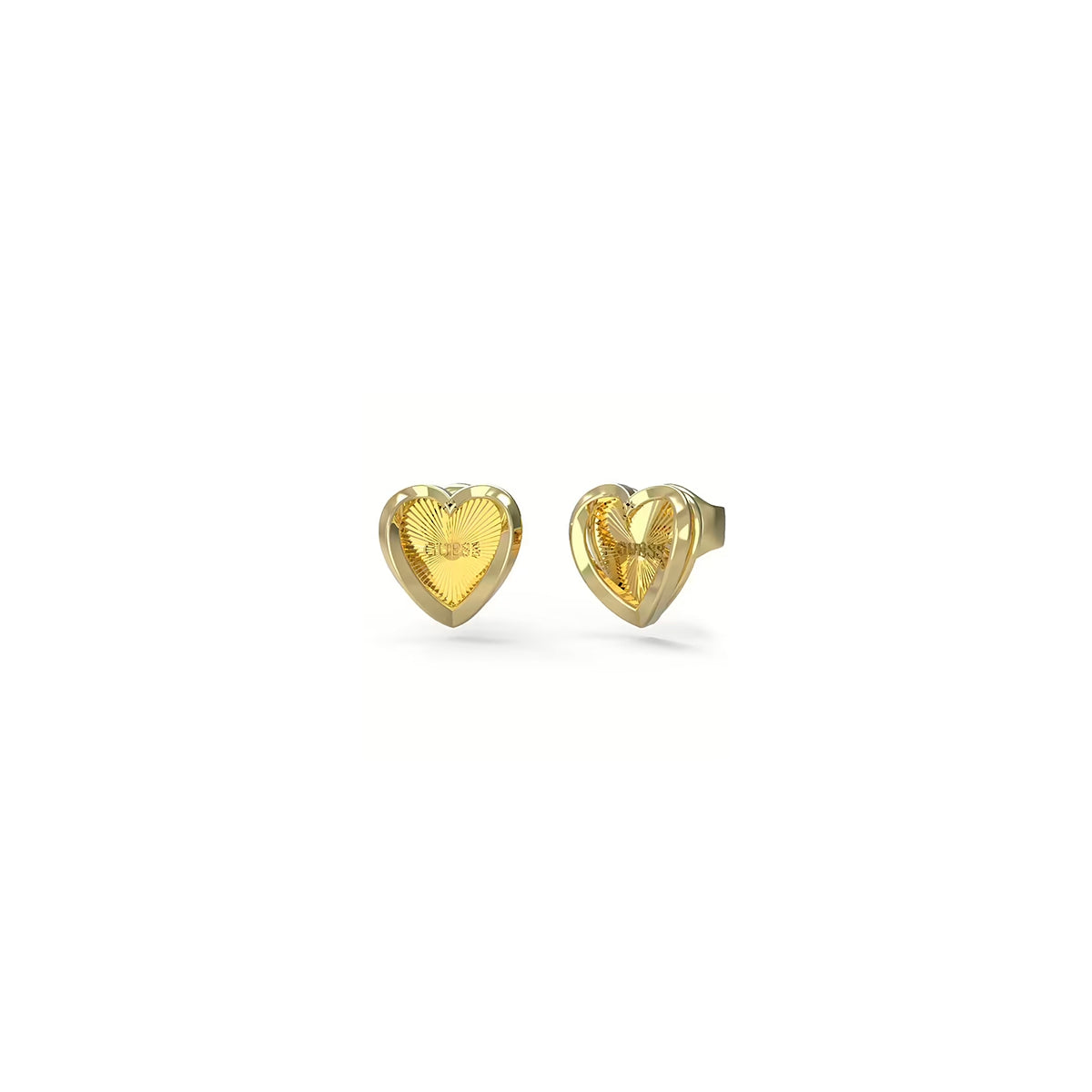 Guess Logo Circle Drop Earrings in Yellow Gold JUBE04612JWYGT-U (Pair)
