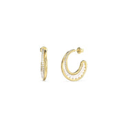 Orecchini a Cerchio Logo Guess Oro Giallo JUBE05524JWYGT-U (Coppia)