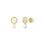 Orecchini a Cerchio Rigidi Logo Cristalli Guess Oro Giallo JUBE05517JWYGT-U (Coppia)
