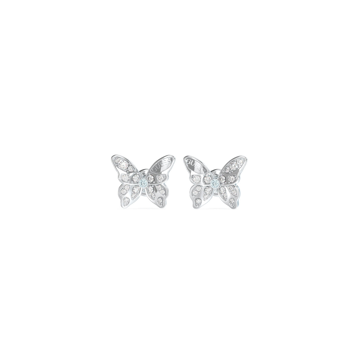 Orecchini a Cerchio Sottile Cristalli Guess Acciaio JUBE04108JWRHT-U (Coppia)