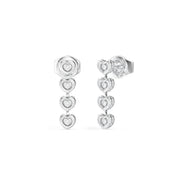 Orecchini a Cerchio Sottile Cristalli Guess Acciaio JUBE05473JWRHT-U (Coppia)
