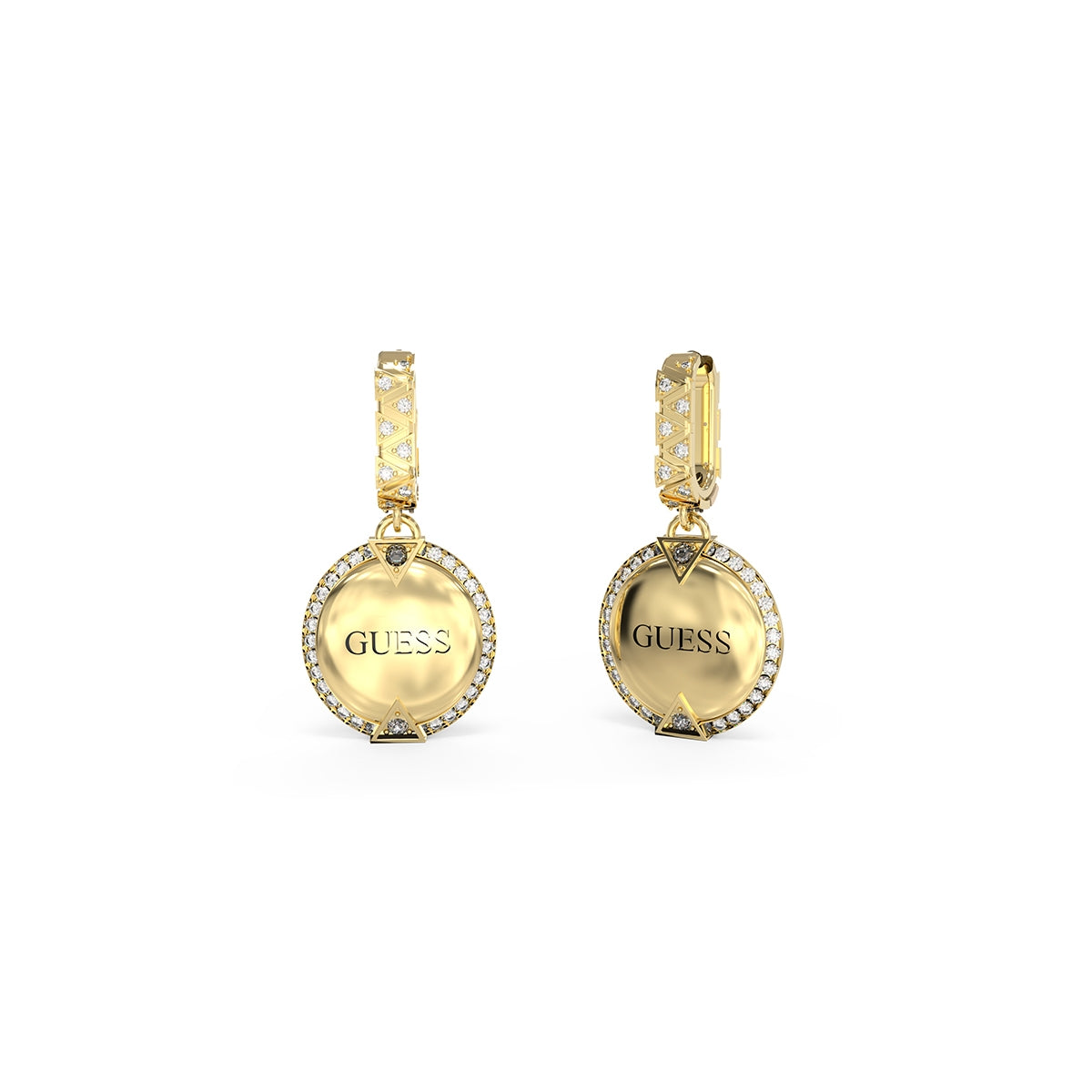 Guess JUBE04051JWYGT-U Yellow Gold Full Heart Stud Earrings (Pair)