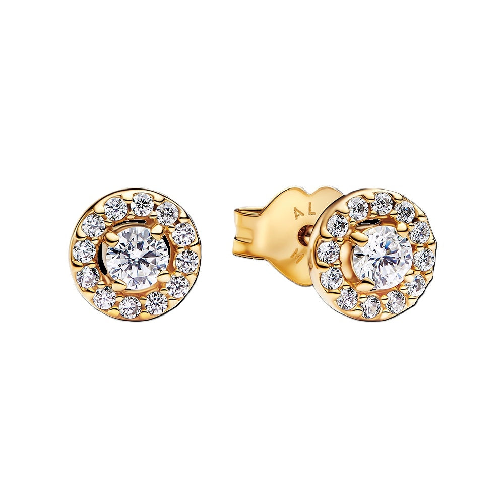 Orecchini a Lobo Cuore Solitario Pavé Pandora Rose 263019C01