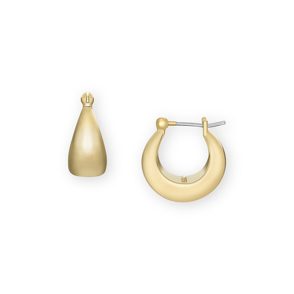 Orecchini a Lobo Logo Disco Fossil Acciaio Oro Rosa JA7142710 (Coppia)
