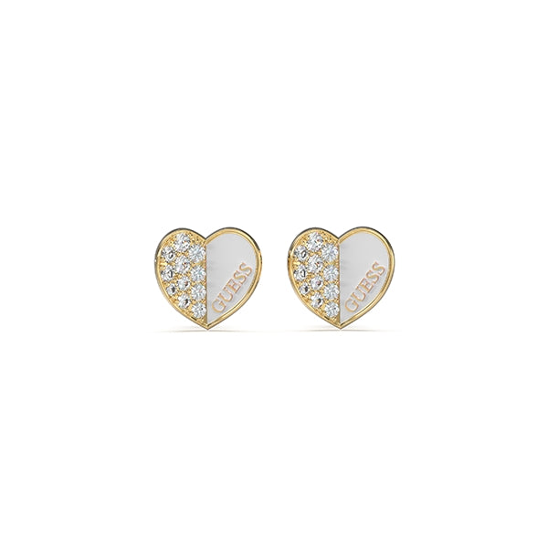 Orecchini a Lobo Logo G Cristalli Guess Oro Giallo JUBE03048JWYGWHT-U (Coppia)