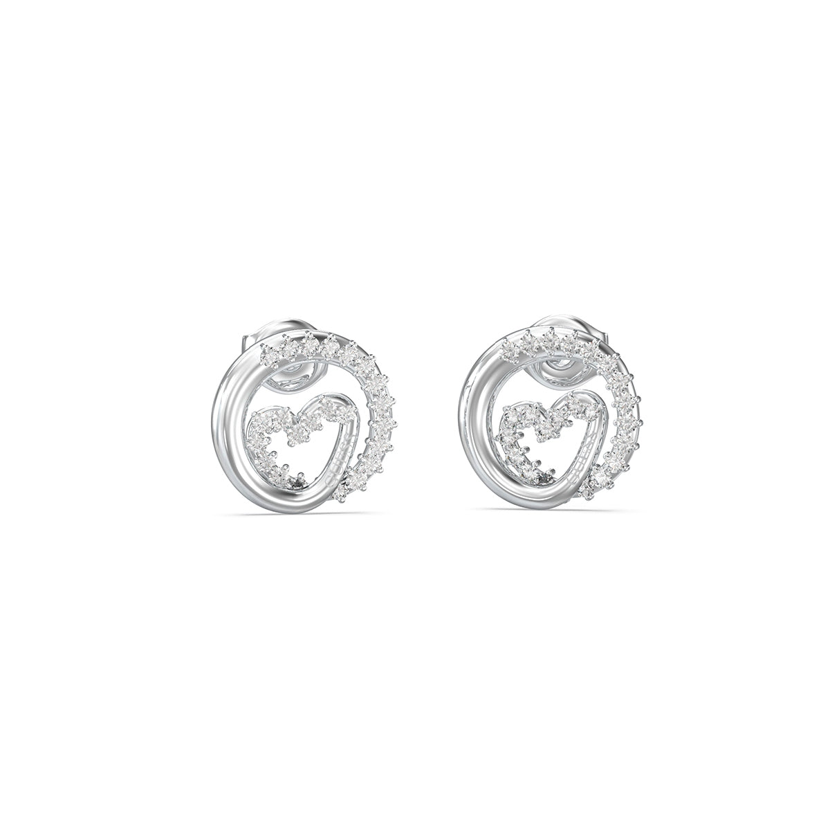 Guess JUBE05528JWRHT-U Round Logo Steel Stud Earrings (Pair)