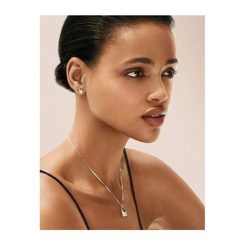 Michael Kors MKC1010AN040 925 Silver Padlock Earrings