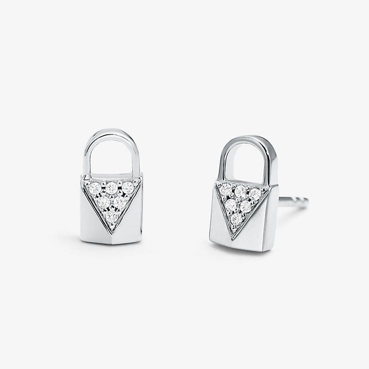 Michael Kors MKC1010AN040 925 Silver Padlock Earrings