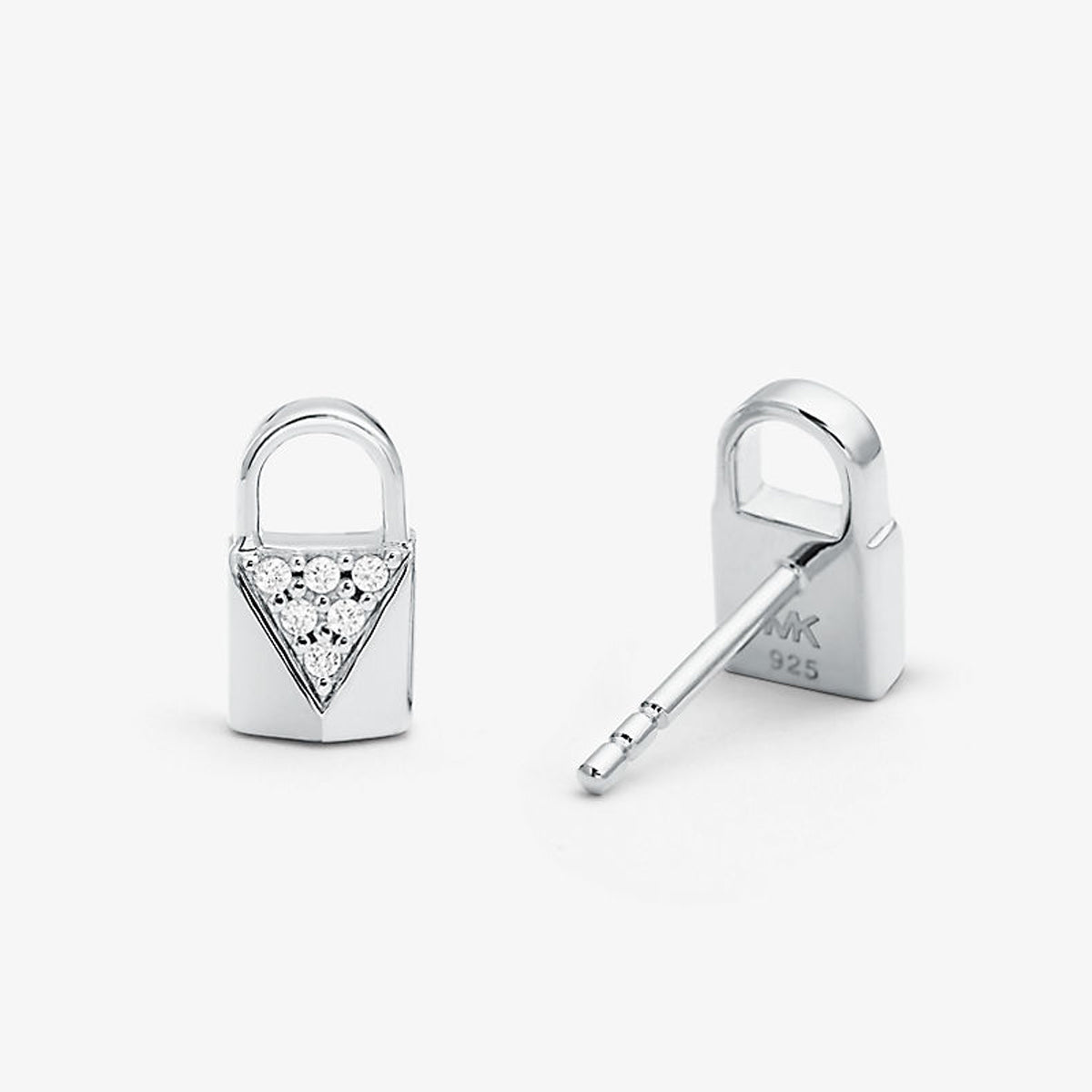 Michael Kors MKC1010AN040 925 Silver Padlock Earrings