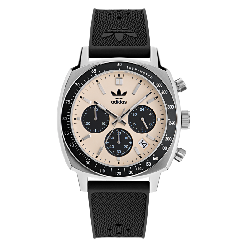 Orologio Adidas Expression One PVD Nero 44mm Cinturino in Pelle