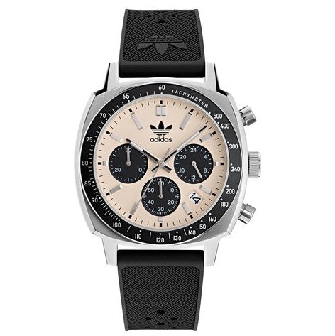 Orologio Adidas Expression One PVD Nero 44mm Cinturino in Pelle