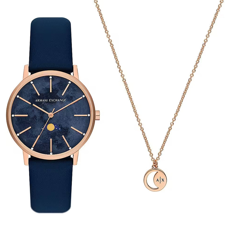 Orologio Armani Exchange AX7149SET Set Regalo Nero Blu Acciaio
