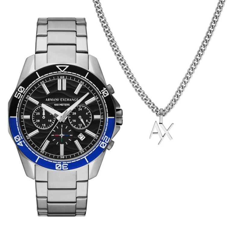 Orologio Armani Exchange AX7166SET Set Regalo Nero/Oro