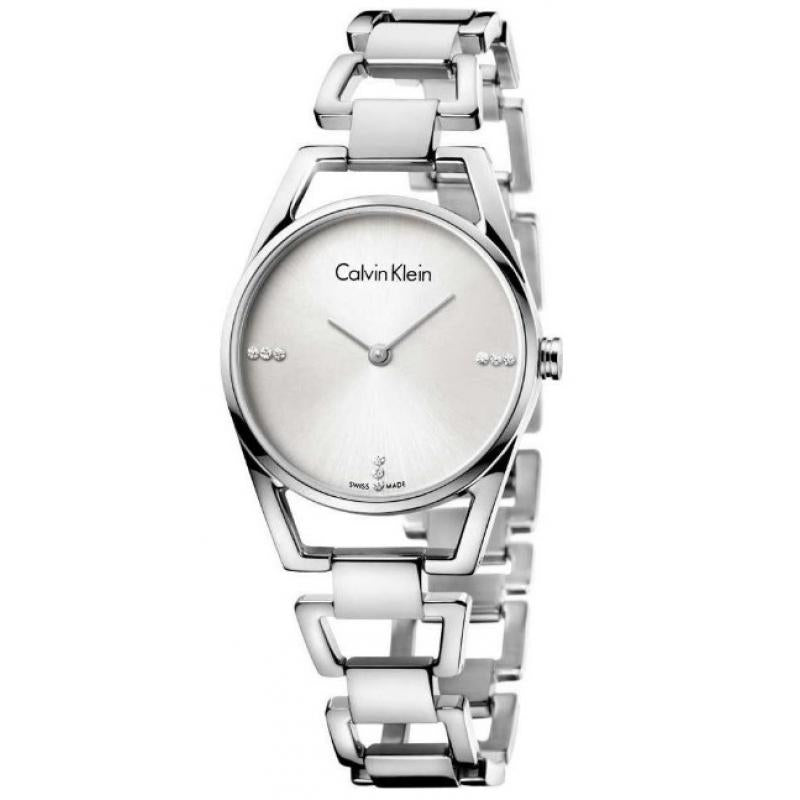 Orologio Calvin Klein K7L2314T Donna Pelle Bianca Acciaio