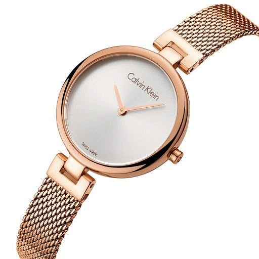 Calvin Klein K8G23626 Women's Watch Leather Black Gold