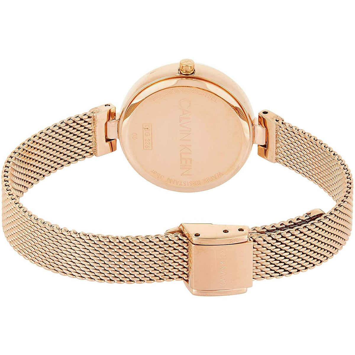 Calvin Klein K8G23626 Women's Watch Leather Black Gold