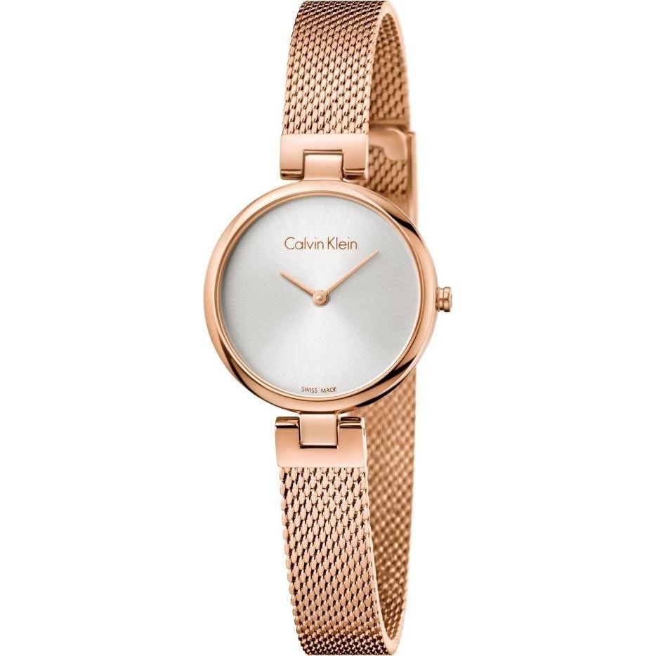 Calvin Klein K8G23626 Women's Watch Leather Black Gold