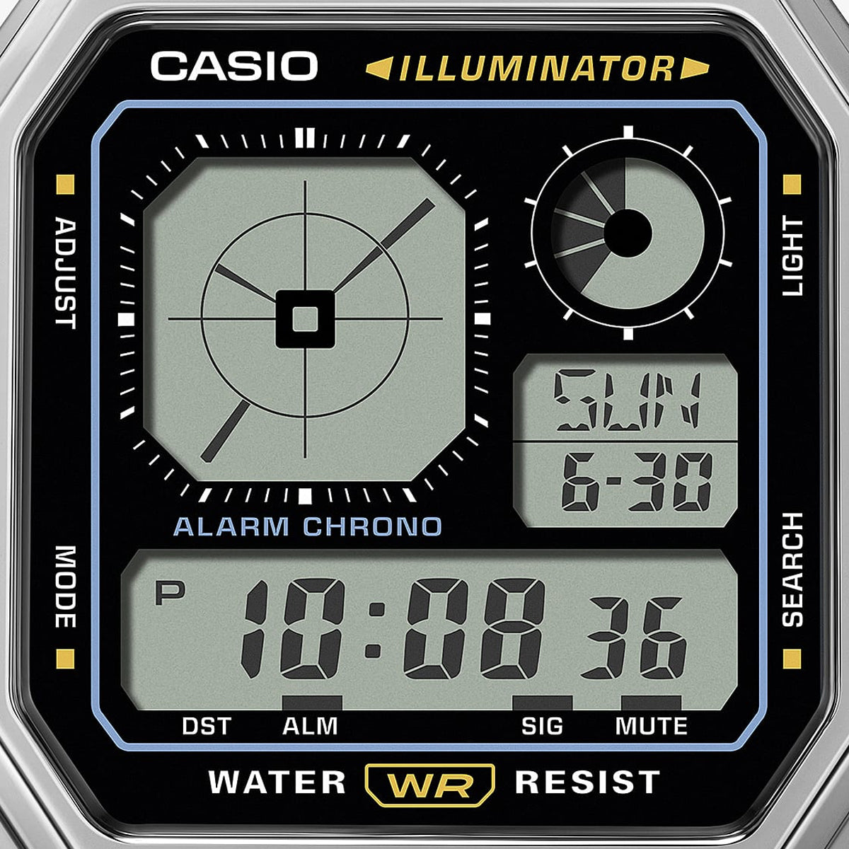 Orologio Casio A130WE-1AEF Digitale Retrò Acciaio Quadrato