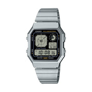 Orologio Casio A130WE-1AEF Digitale Retrò Acciaio Quadrato