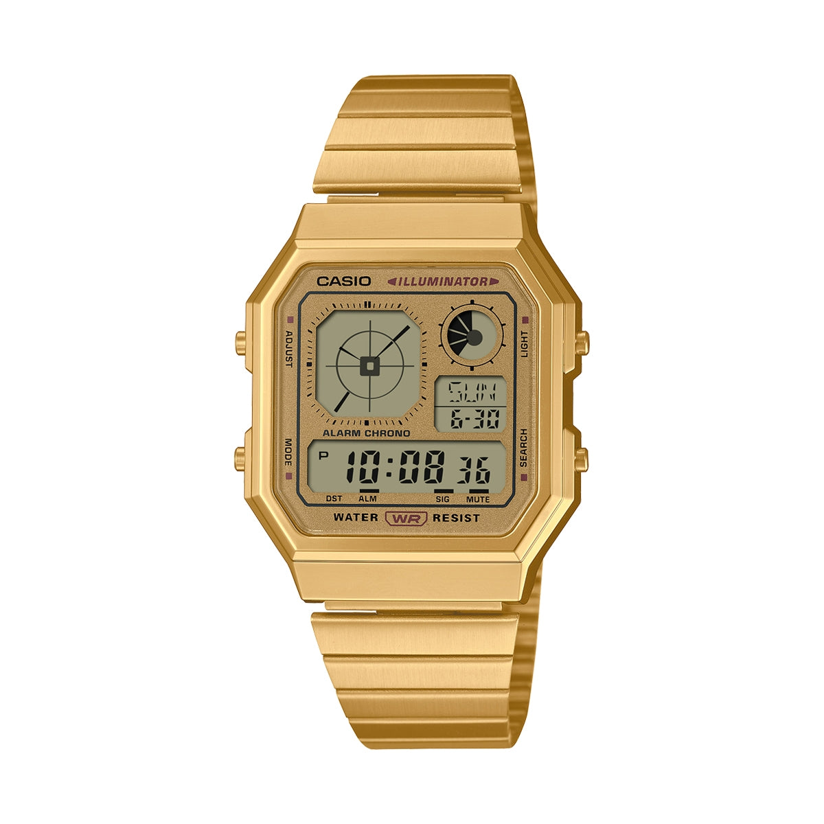 Orologio Casio A130WEG-9AEF Digitale Retrò Oro Quadrato