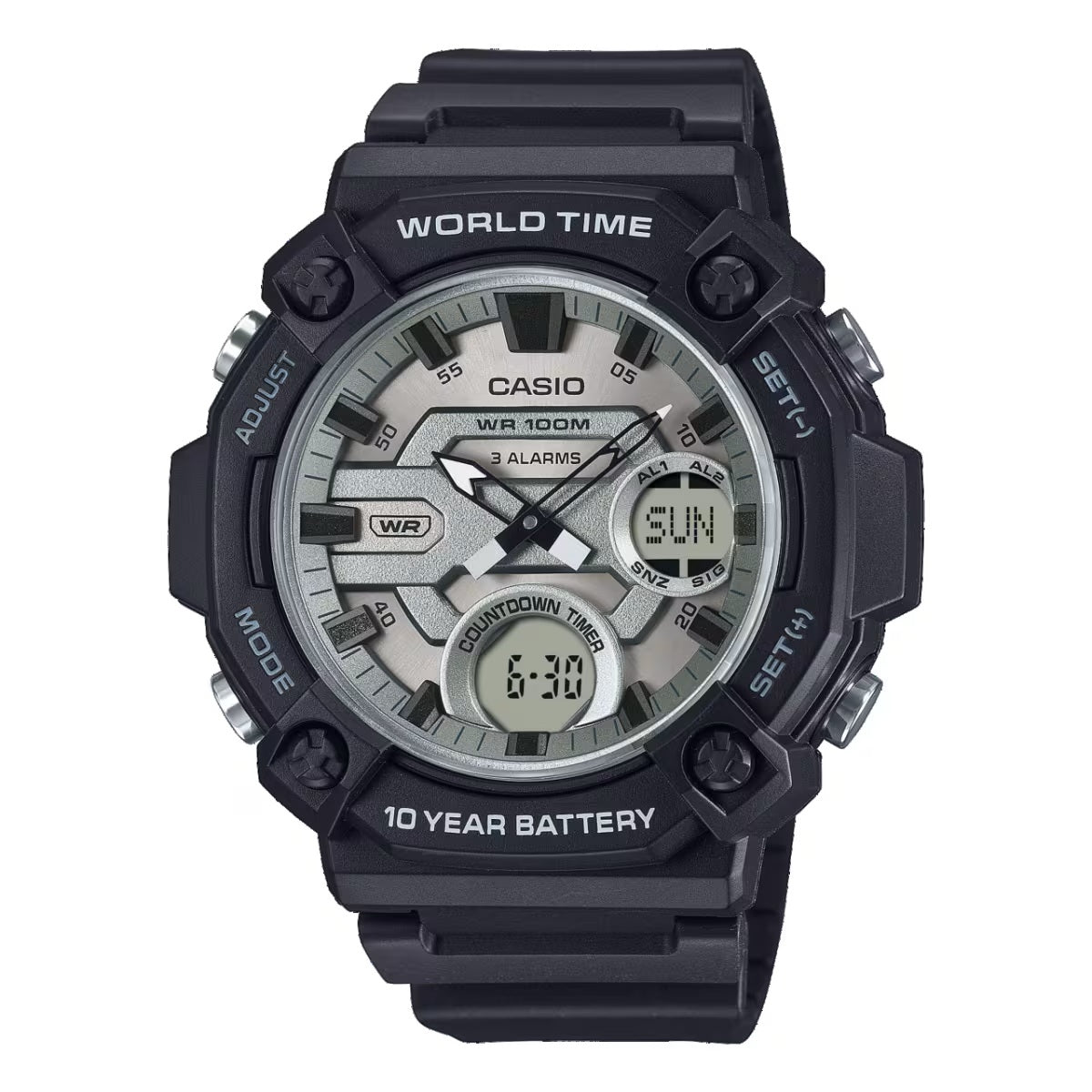 Orologio Casio AEQ-120W-7AVDF Analogico Digitale Resina Bianco