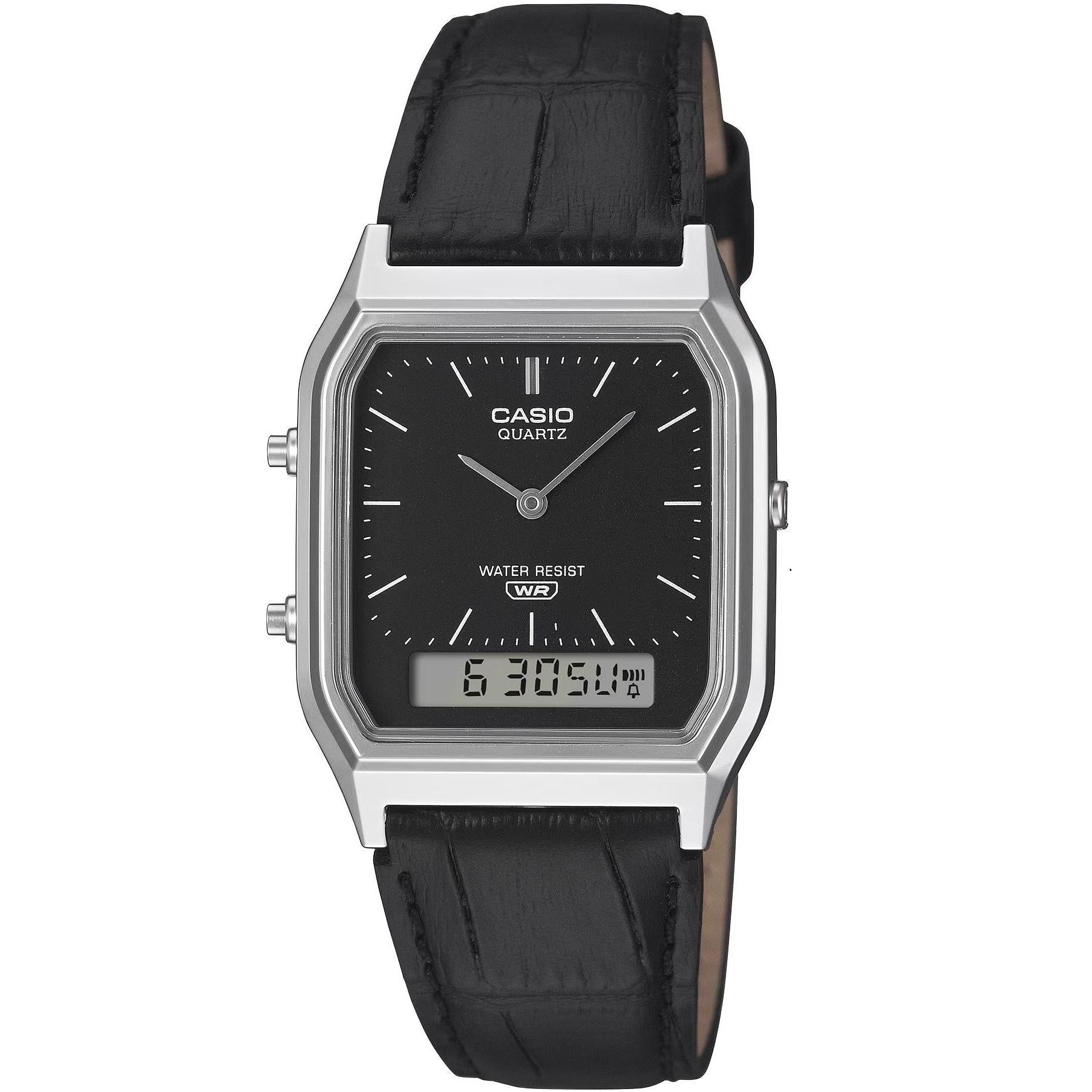 Orologio Casio AQ-230EL-1AEF Analogico Digitale Acciaio Pelle