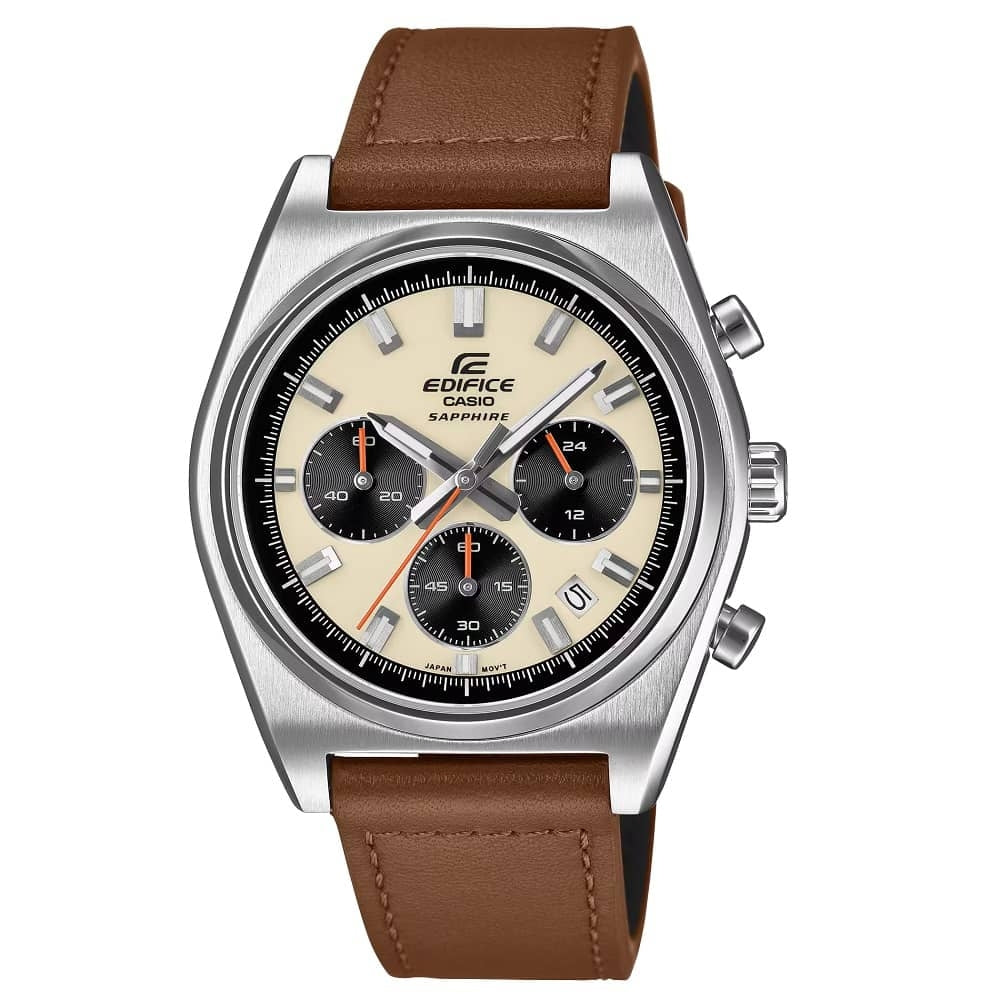 Orologio Casio Edifice EFB-730L-7AVUEF Cronografo in Pelle e Zaffiro