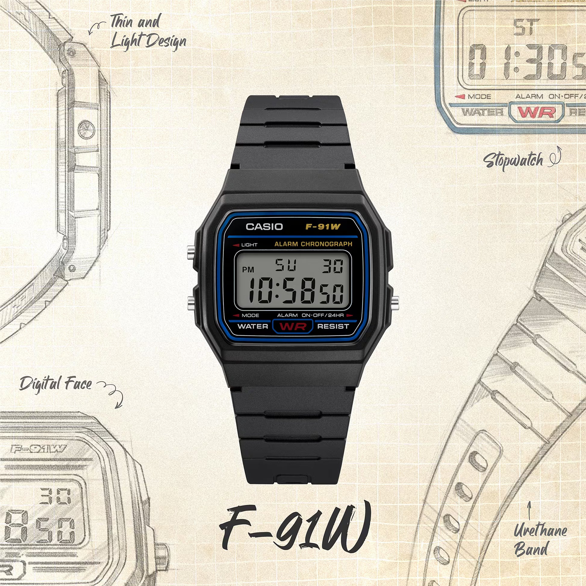 Orologio Casio F-91W-1