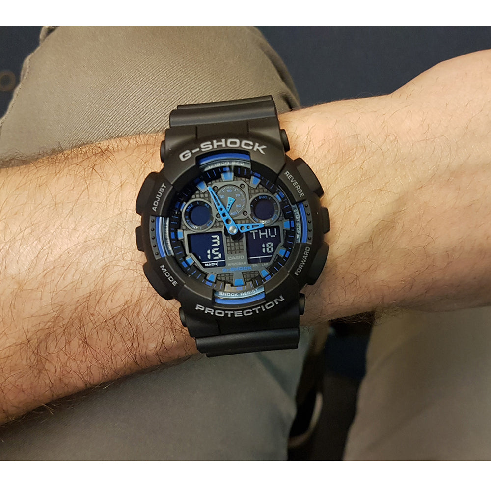 Orologio Casio G-SHOCK GA-100-1A2ER Serie X-Large Nero/Blu