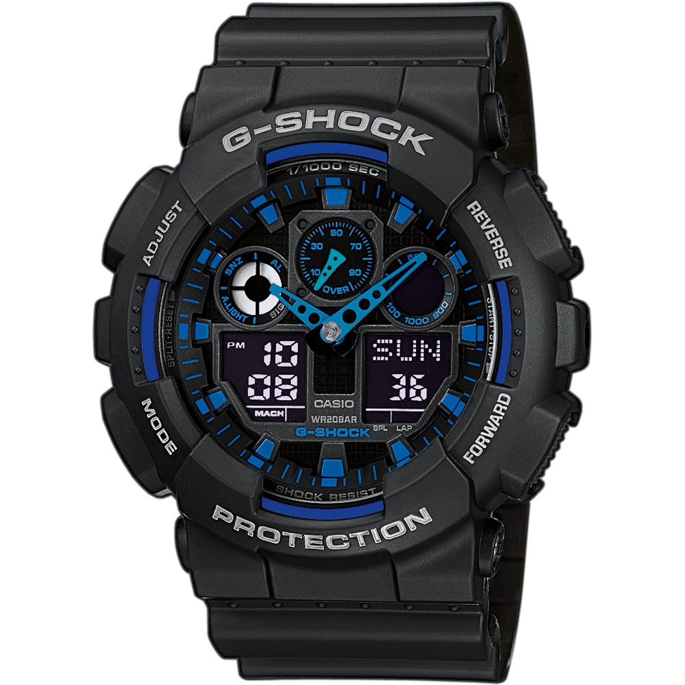 Orologio Casio G-SHOCK GA-100-1A2ER Serie X-Large Nero/Blu