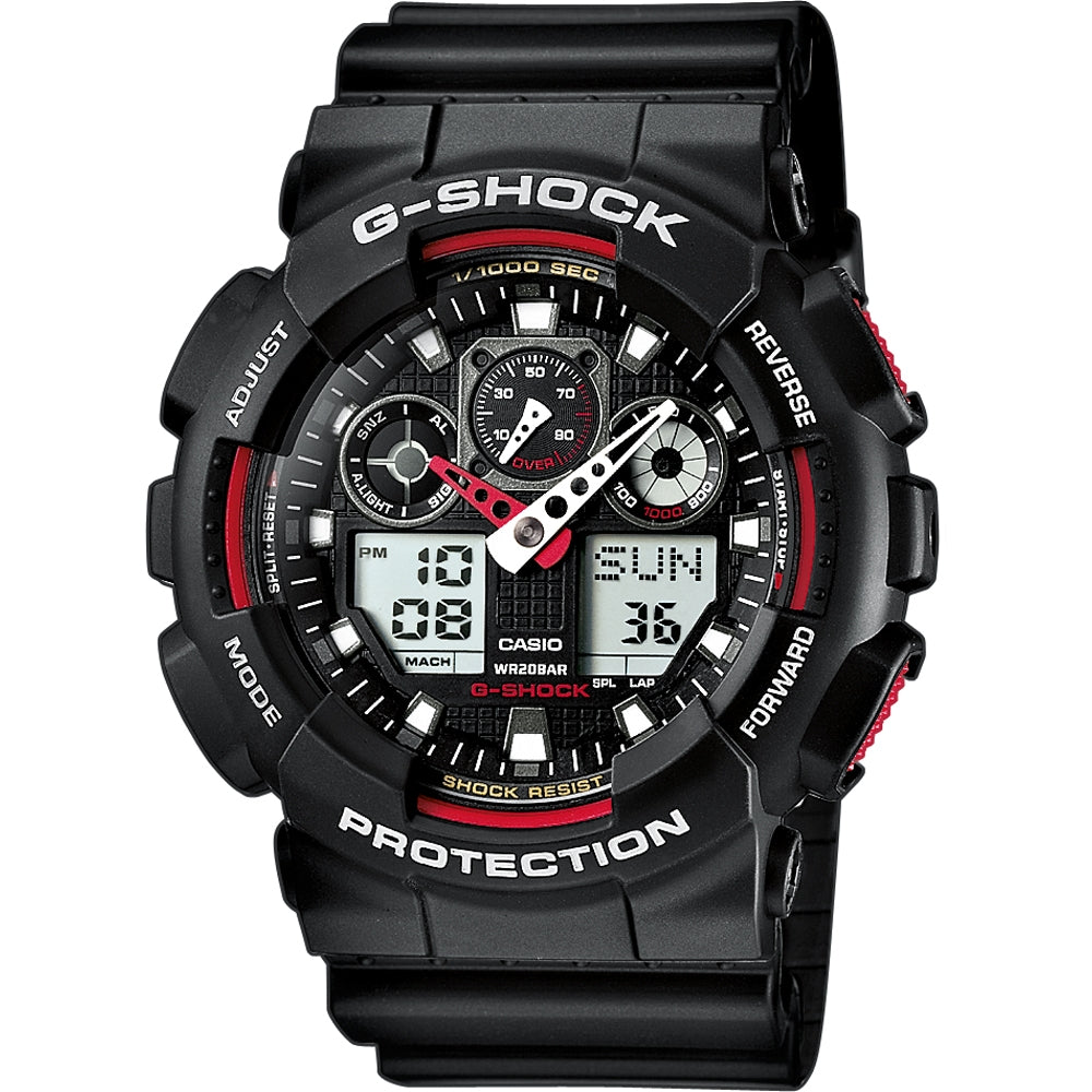 Orologio Casio G-SHOCK GA-100-1A4ER Serie X-Large Nero/Rosso