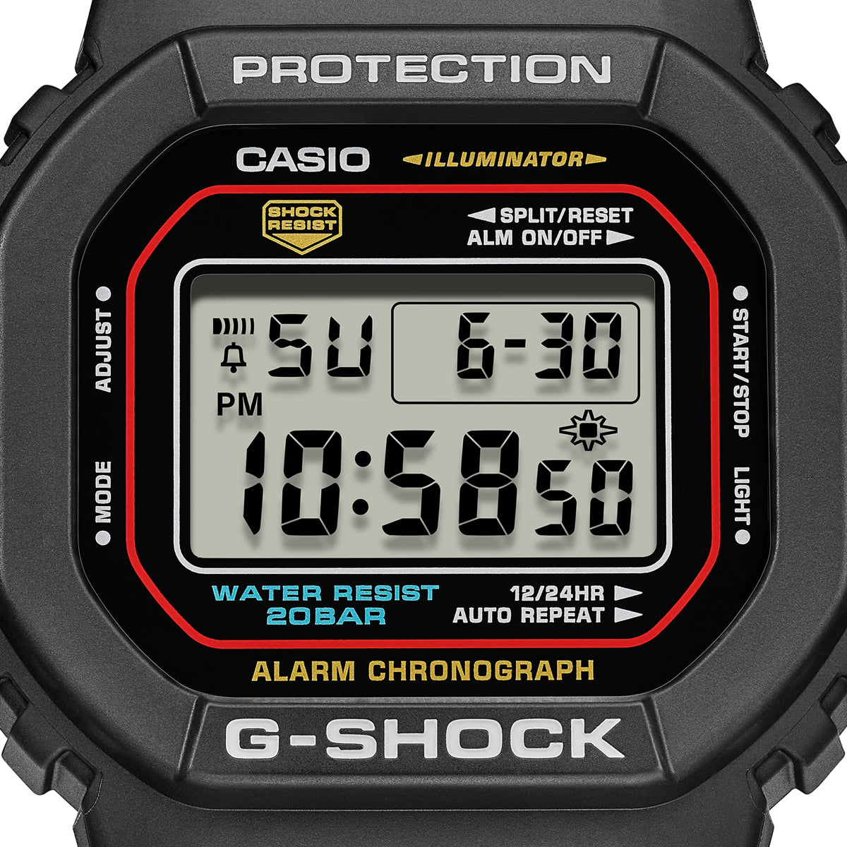 Orologio Casio G-Shock DW-5600RL-1ER Quadrato Display Rosso