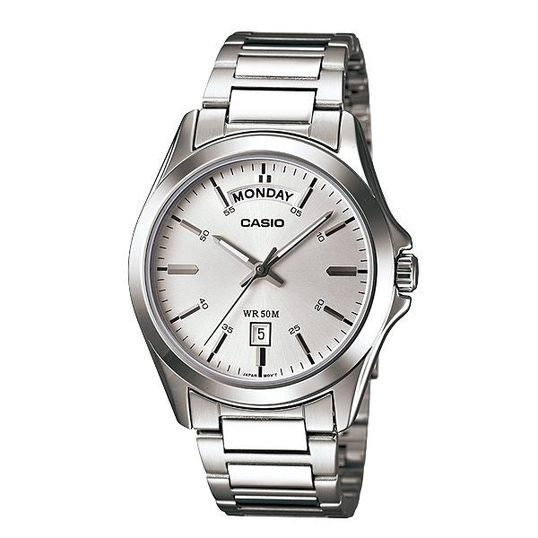 Orologio Casio MTP-1370D-7AVDF Acciaio Bianco Datario