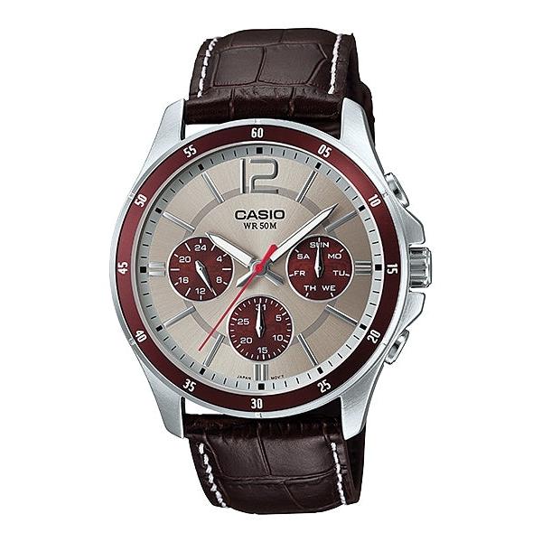 Orologio Casio MTP-1374L-7A1VDF Multifunzione Pelle Bianco