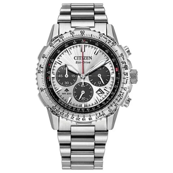 Citizen CA4660-61A Eco-Drive Chronograph White Steel Watch